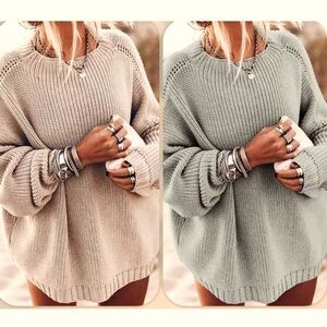 Merino Wool Chunky Knit Mock Neck Pullover Sweater